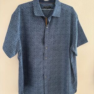 Men's 2xl Blue Patterned Casual Shirt
